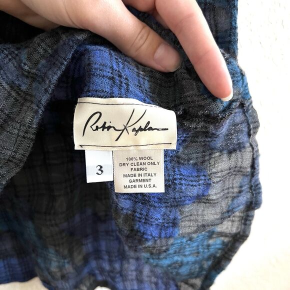 Robin Kaplan 100% Wool Oversized Lagenlook Textured Tank Top Made In USA Size 3 - Picture 3 of 5